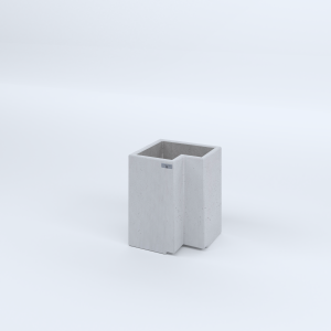 FIORIERE IN CEMENTO LISCE ZAVORRA MODELLO A SENZA PIEDINI CM40X40X28X50H BIANCO