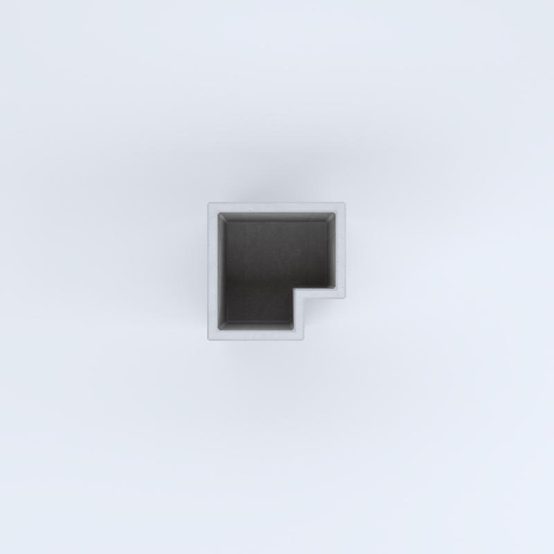 FIORIERE IN CEMENTO LISCE ZAVORRA MODELLO A SENZA PIEDINI CM40X40X28X50H GRIGIO