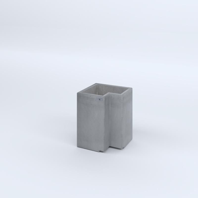 FIORIERE IN CEMENTO LISCE ZAVORRA MODELLO A SENZA PIEDINI CM40X40X28X50H GRIGIO
