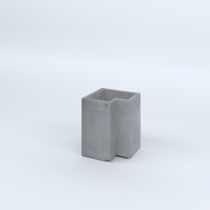 FIORIERE IN CEMENTO LISCE ZAVORRA MODELLO A SENZA PIEDINI CM40X40X28X50H GRIGIO