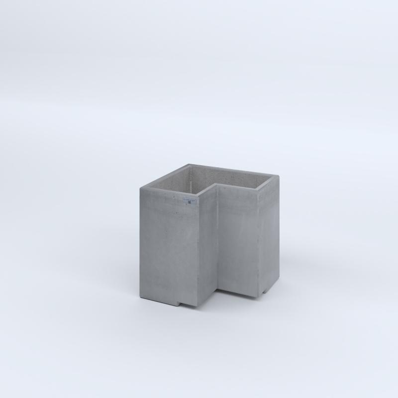 FIORIERE IN CEMENTO LISCE ZAVORRA MODELLO A SENZA PIEDINI CM50X50X30X50H GRIGIO