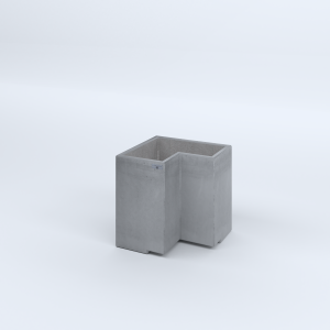 FIORIERE IN CEMENTO LISCE ZAVORRA MODELLO A SENZA PIEDINI CM50X50X30X50H GRIGIO