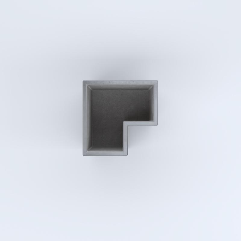 FIORIERE IN CEMENTO LISCE ZAVORRA MODELLO A SENZA PIEDINI CM50X50X30X50H GRIGIO