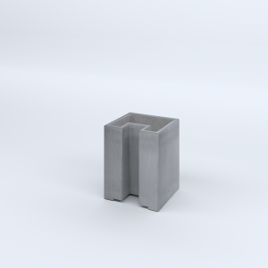 FIORIERE IN CEMENTO LISCE ZAVORRA MODELLO C SENZA PIEDINI CM40X40X12X50H GRIGIO
