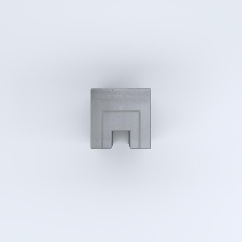 FIORIERE IN CEMENTO LISCE ZAVORRA MODELLO C SENZA PIEDINI CM40X40X12X50H GRIGIO
