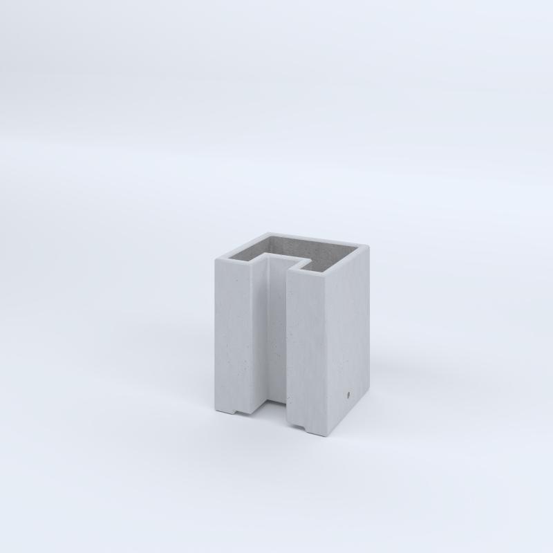 FIORIERE IN CEMENTO LISCE ZAVORRA MODELLO C SENZA PIEDINI CM40X40X12X50H BIANCO