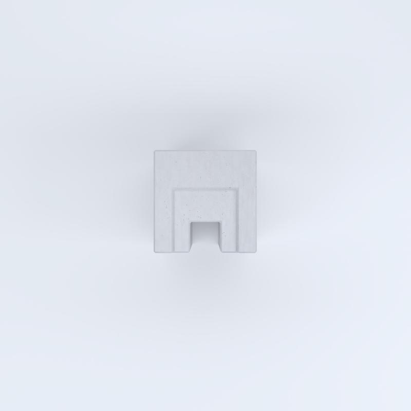 FIORIERE IN CEMENTO LISCE ZAVORRA MODELLO C SENZA PIEDINI CM40X40X12X50H BIANCO