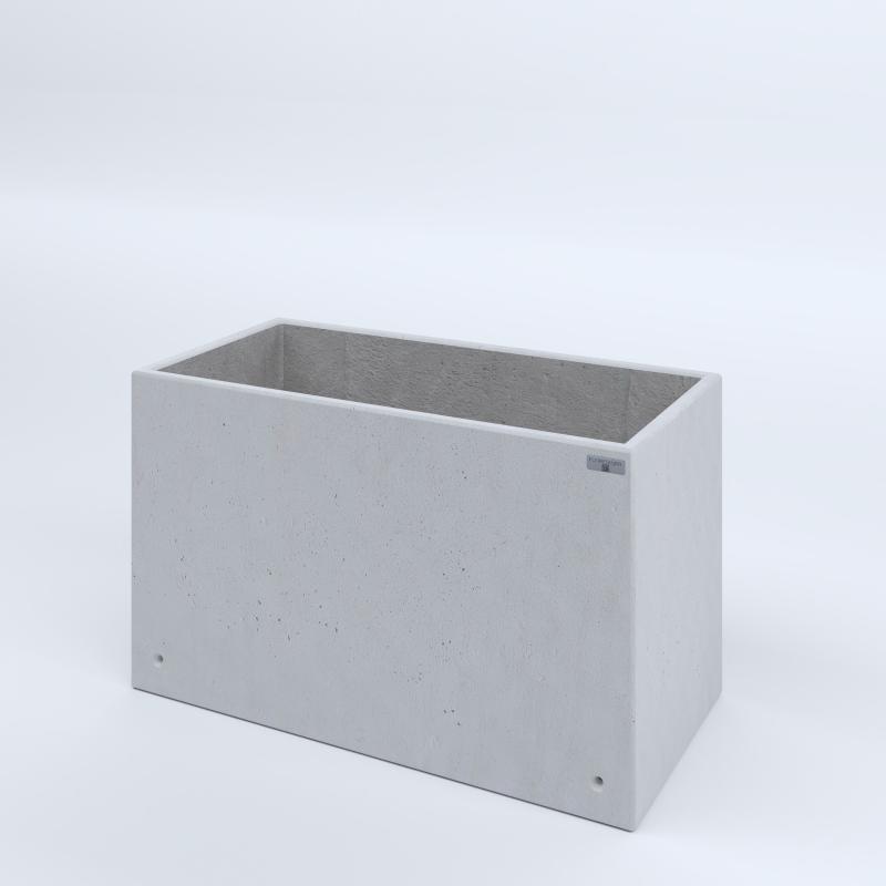 FIORIERE IN CEMENTO LISCE RETTANGOLARI SENZA PIEDINI CM100X50X60H BIANCO