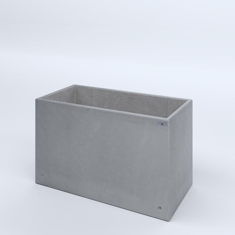 FIORIERE IN CEMENTO LISCE RETTANGOLARI SENZA PIEDINI CM100X50X60H GRIGIO