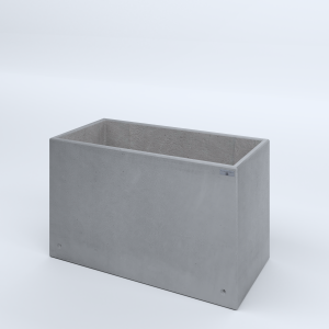 FIORIERE IN CEMENTO LISCE RETTANGOLARI SENZA PIEDINI CM100X50X60H GRIGIO