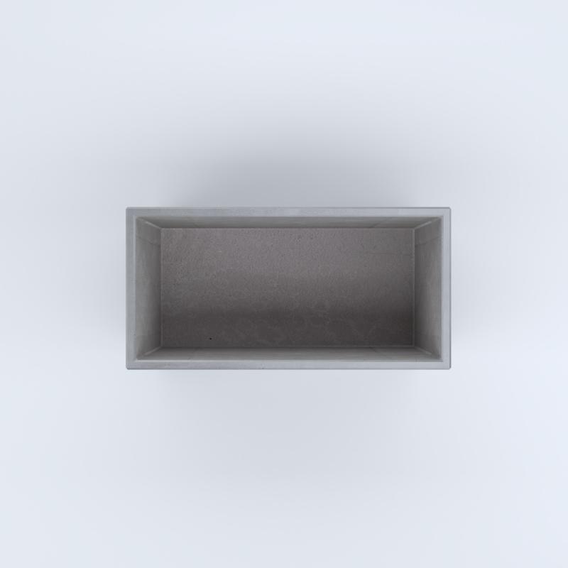 FIORIERE IN CEMENTO LISCE RETTANGOLARI SENZA PIEDINI CM100X50X60H GRIGIO