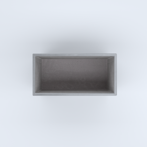 FIORIERE IN CEMENTO LISCE RETTANGOLARI SENZA PIEDINI CM100X50X60H GRIGIO