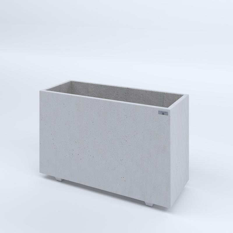 FIORIERE IN CEMENTO LISCE RETTANGOLARI PIEDINI SEPARATI IMPERMEABILIZZATE CM100X40X64H BIANCO