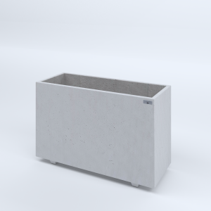 FIORIERE IN CEMENTO LISCE RETTANGOLARI PIEDINI SEPARATI IMPERMEABILIZZATE CM100X40X64H BIANCO