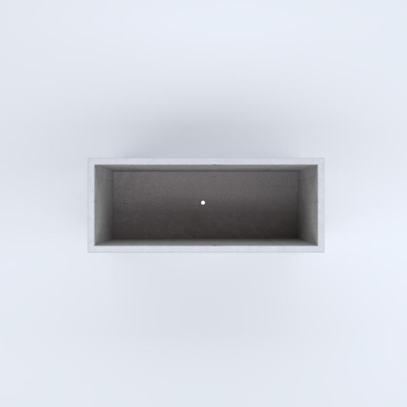 FIORIERE IN CEMENTO LISCE RETTANGOLARI PIEDINI SEPARATI IMPERMEABILIZZATE CM100X40X64H BIANCO