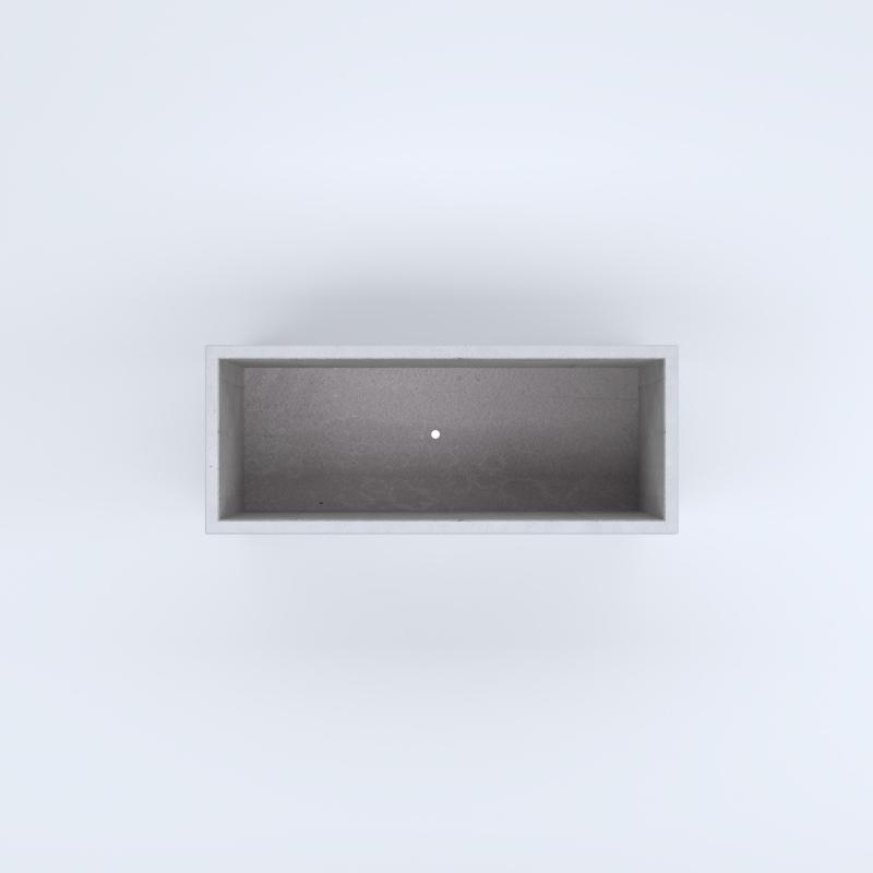 FIORIERE IN CEMENTO LISCE RETTANGOLARI PIEDINI SEPARATI IMPERMEABILIZZATE CM100X40X44H BIANCO