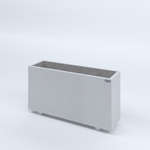 FIORIERE IN CEMENTO LISCE RETTANGOLARI PIEDINI SEPARATI IMPERMEABILIZZATE CM100X30X54H BIANCO