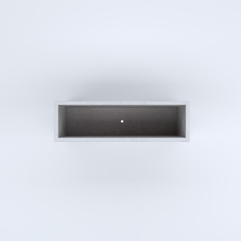 FIORIERE IN CEMENTO LISCE RETTANGOLARI PIEDINI SEPARATI IMPERMEABILIZZATE CM100X30X54H BIANCO