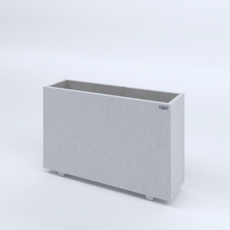 FIORIERE IN CEMENTO LISCE RETTANGOLARI PIEDINI SEPARATI IMPERMEABILIZZATE CM100X30X64H BIANCO