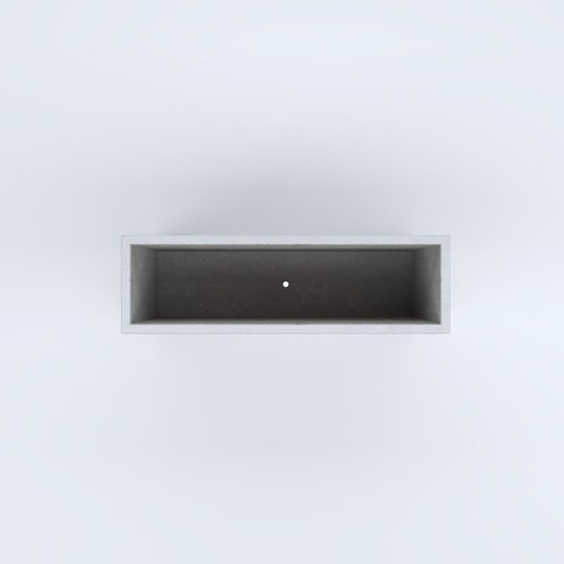 FIORIERE IN CEMENTO LISCE RETTANGOLARI PIEDINI SEPARATI IMPERMEABILIZZATE CM100X30X64H BIANCO
