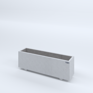 FIORIERE IN CEMENTO LISCE RETTANGOLARI PIEDINI SEPARATI IMPERMEABILIZZATE CM100X25X34H BIANCO