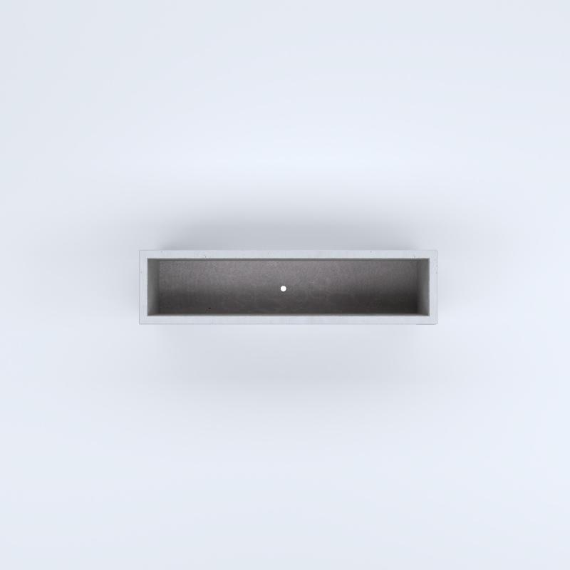 FIORIERE IN CEMENTO LISCE RETTANGOLARI PIEDINI SEPARATI IMPERMEABILIZZATE CM100X25X34H BIANCO