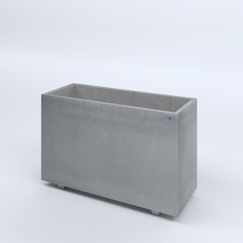 FIORIERE IN CEMENTO LISCE RETTANGOLARI PIEDINI SEPARATI IMPERMEABILIZZATE CM100X40X64H GRIGIO