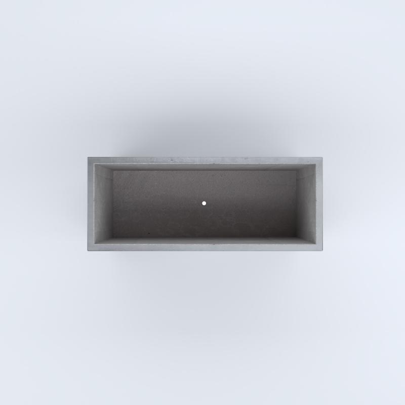 FIORIERE IN CEMENTO LISCE RETTANGOLARI PIEDINI SEPARATI IMPERMEABILIZZATE CM100X40X64H GRIGIO