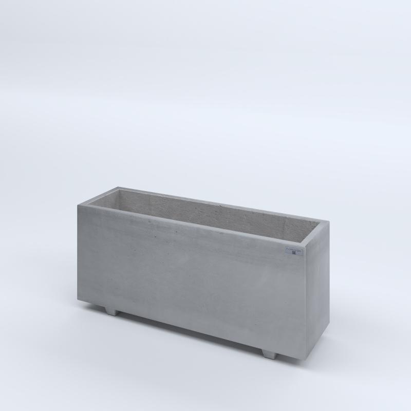 FIORIERE IN CEMENTO LISCE RETTANGOLARI PIEDINI SEPARATI IMPERMEABILIZZATE CM100X30X44H GRIGIO