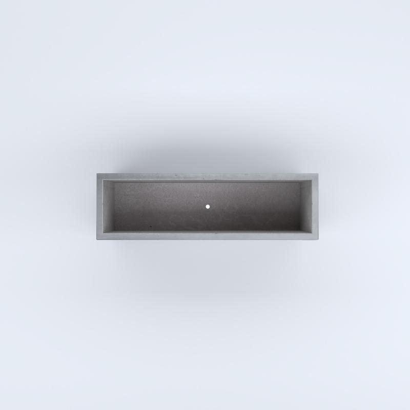 FIORIERE IN CEMENTO LISCE RETTANGOLARI PIEDINI SEPARATI IMPERMEABILIZZATE CM100X30X44H GRIGIO