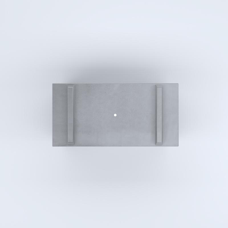 FIORIERE IN CEMENTO LISCE RETTANGOLARI PIEDINI SEPARATI IMPERMEABILIZZATE CM100X50X54H GRIGIO