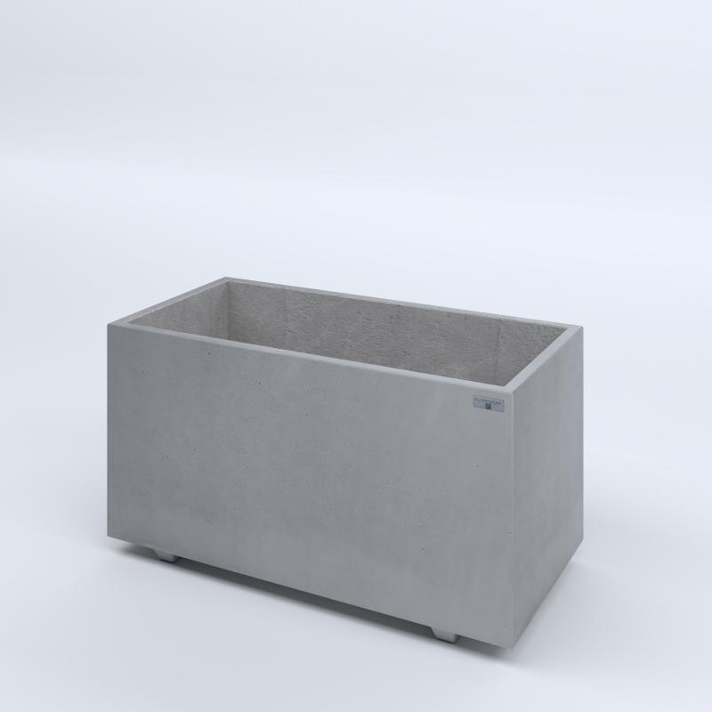 FIORIERE IN CEMENTO LISCE RETTANGOLARI PIEDINI SEPARATI IMPERMEABILIZZATE CM100X50X54H GRIGIO