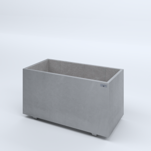 FIORIERE IN CEMENTO LISCE RETTANGOLARI PIEDINI SEPARATI IMPERMEABILIZZATE CM100X50X54H GRIGIO
