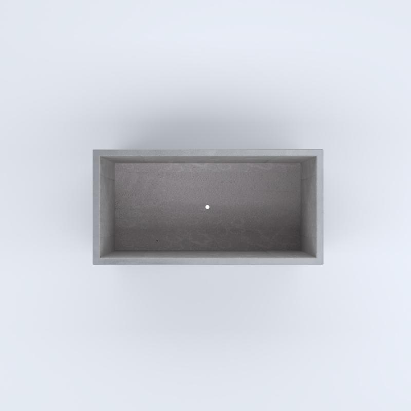 FIORIERE IN CEMENTO LISCE RETTANGOLARI PIEDINI SEPARATI IMPERMEABILIZZATE CM100X50X54H GRIGIO