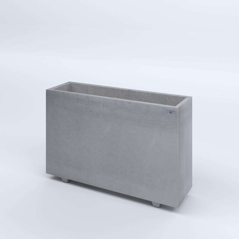 FIORIERE IN CEMENTO LISCE RETTANGOLARI PIEDINI SEPARATI IMPERMEABILIZZATE CM100X30X64H GRIGIO