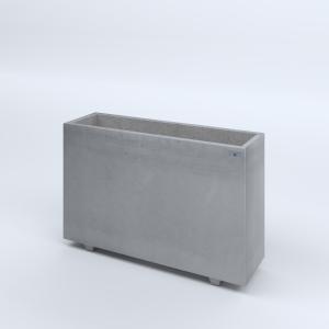 FIORIERE IN CEMENTO LISCE RETTANGOLARI PIEDINI SEPARATI IMPERMEABILIZZATE CM100X30X64H GRIGIO
