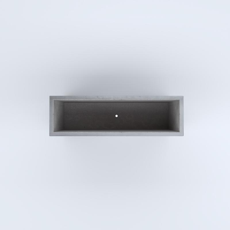 FIORIERE IN CEMENTO LISCE RETTANGOLARI PIEDINI SEPARATI IMPERMEABILIZZATE CM100X30X64H GRIGIO