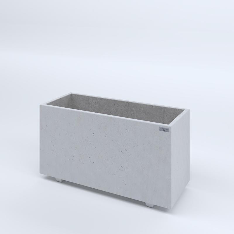 FIORIERE IN CEMENTO LISCE RETTANGOLARI PIEDINI SEPARATI IMPERMEABILIZZATE CM100X40X54H BIANCO