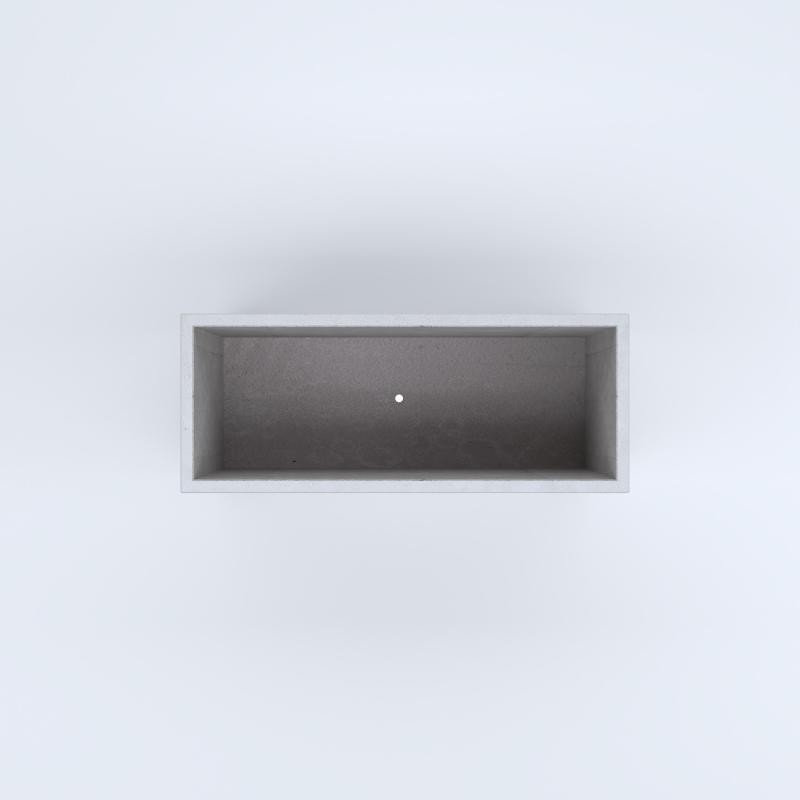 FIORIERE IN CEMENTO LISCE RETTANGOLARI PIEDINI SEPARATI IMPERMEABILIZZATE CM100X40X54H BIANCO
