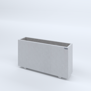 FIORIERE IN CEMENTO LISCE RETTANGOLARI PIEDINI SEPARATI IMPERMEABILIZZATE CM100X25X54H BIANCO