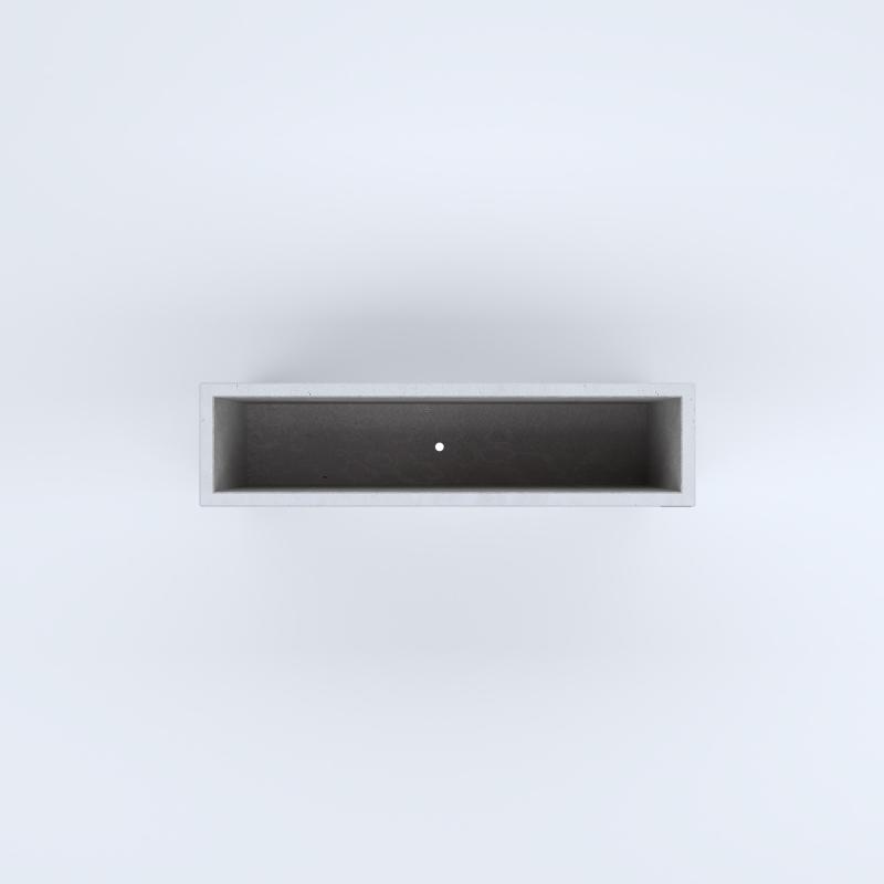 FIORIERE IN CEMENTO LISCE RETTANGOLARI PIEDINI SEPARATI IMPERMEABILIZZATE CM100X25X54H BIANCO