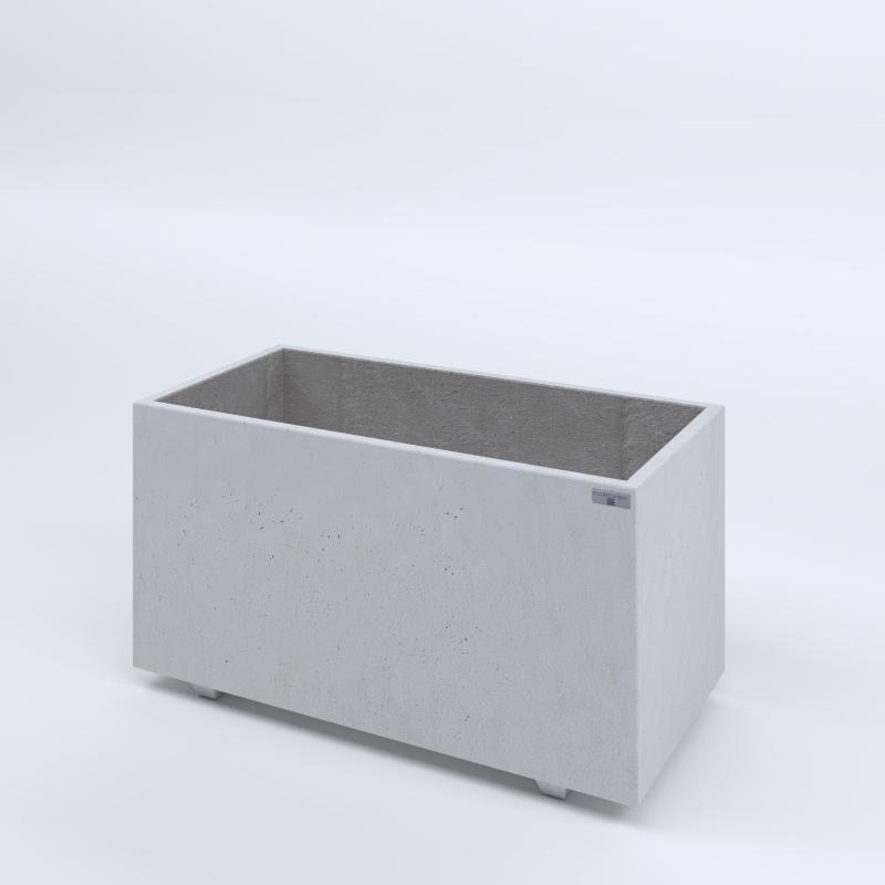 FIORIERE IN CEMENTO LISCE RETTANGOLARI PIEDINI SEPARATI IMPERMEABILIZZATE CM100X50X54H BIANCO