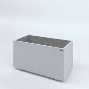 FIORIERE IN CEMENTO LISCE RETTANGOLARI PIEDINI SEPARATI IMPERMEABILIZZATE CM100X50X54H BIANCO