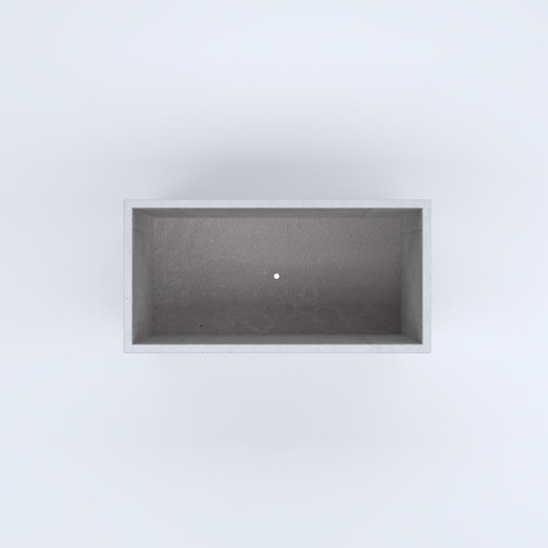 FIORIERE IN CEMENTO LISCE RETTANGOLARI PIEDINI SEPARATI IMPERMEABILIZZATE CM100X50X54H BIANCO