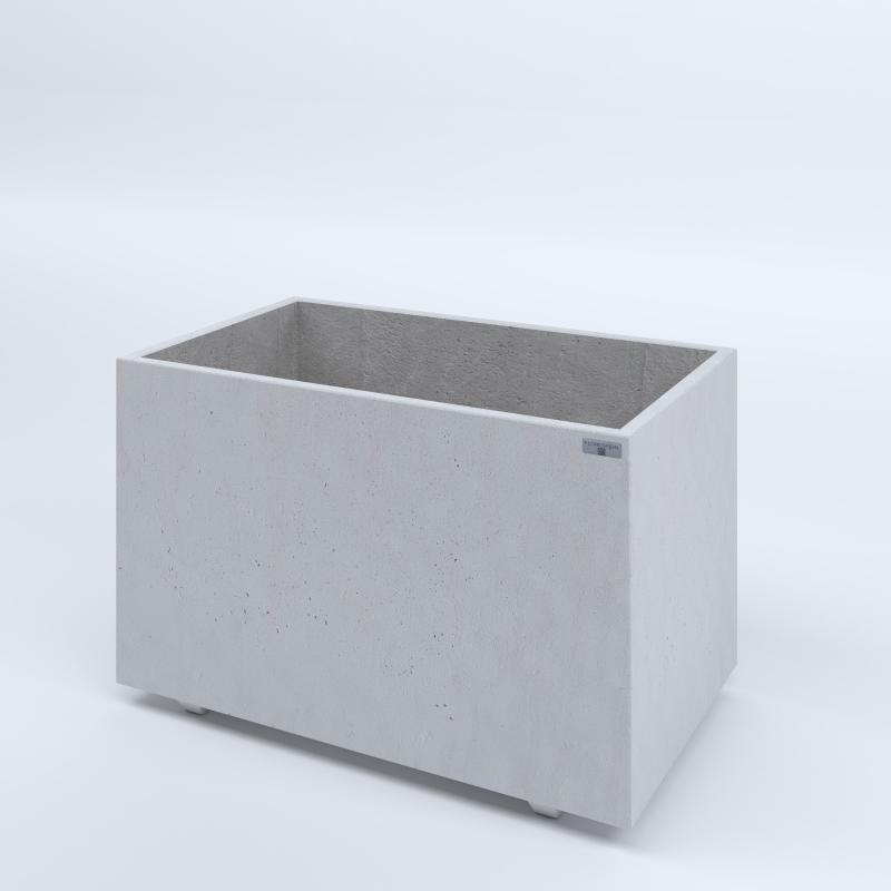 FIORIERE IN CEMENTO LISCE RETTANGOLARI PIEDINI SEPARATI IMPERMEABILIZZATE CM100X60X64H BIANCO