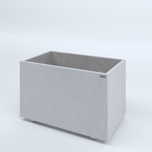 FIORIERE IN CEMENTO LISCE RETTANGOLARI PIEDINI SEPARATI IMPERMEABILIZZATE CM100X60X64H BIANCO