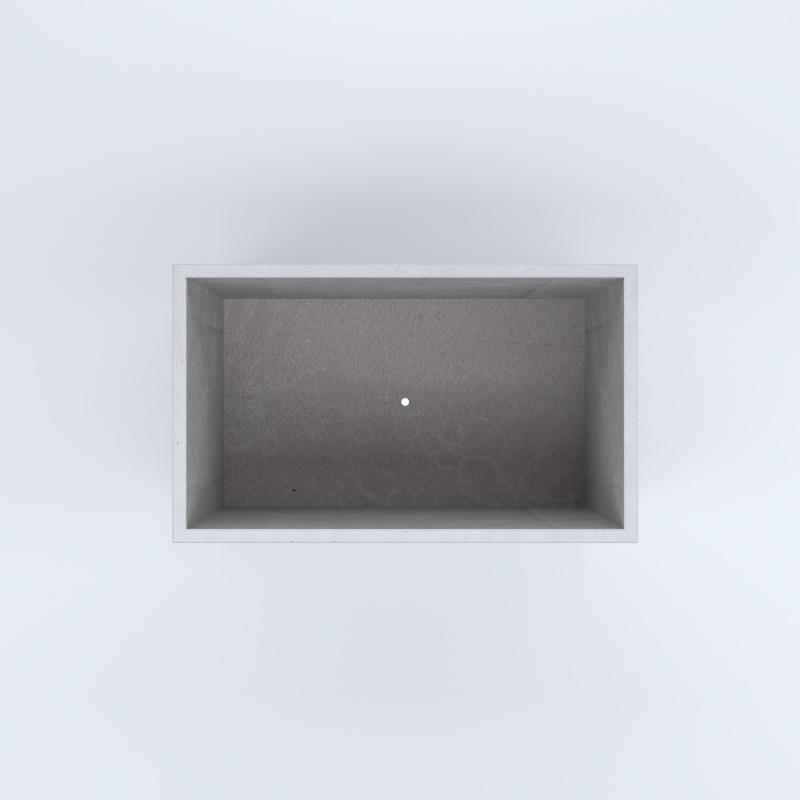 FIORIERE IN CEMENTO LISCE RETTANGOLARI PIEDINI SEPARATI IMPERMEABILIZZATE CM100X60X64H BIANCO