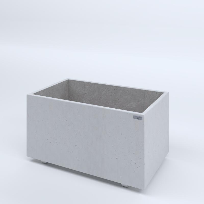 FIORIERE IN CEMENTO LISCE RETTANGOLARI PIEDINI SEPARATI IMPERMEABILIZZATE CM100X60X54H BIANCO