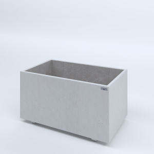 FIORIERE IN CEMENTO LISCE RETTANGOLARI PIEDINI SEPARATI IMPERMEABILIZZATE CM100X60X54H BIANCO