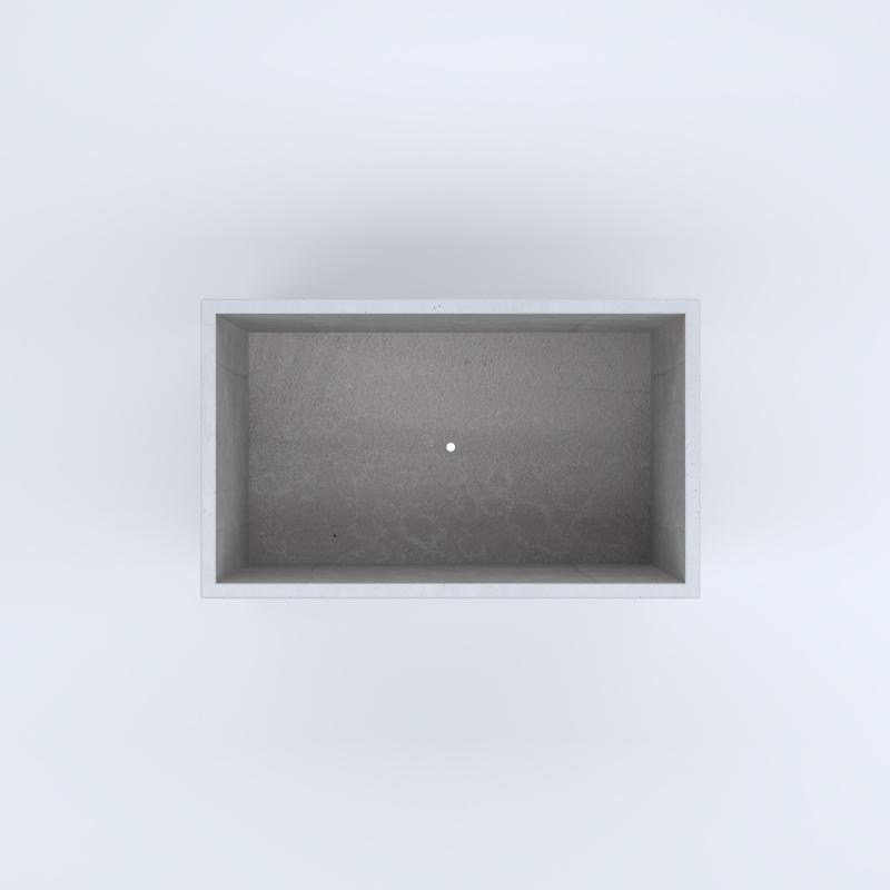 FIORIERE IN CEMENTO LISCE RETTANGOLARI PIEDINI SEPARATI IMPERMEABILIZZATE CM100X60X54H BIANCO